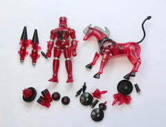Clear red Baron Karza and Andromeda! - Micronauts Microman - RARE 2002 VARIANT!