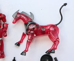 Clear red Baron Karza and Andromeda! - Micronauts Microman - RARE 2002 VARIANT!